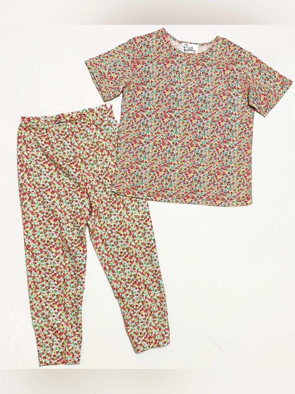 Vintage 90s Lilly Pulitzer Floral Top & Pants Matching 2 Piece Set